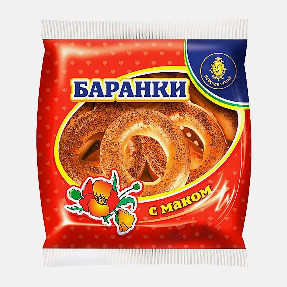 Изображение товара Оригинальные баранки с маком Невская сушка 300г хрустящие натуральные закуски