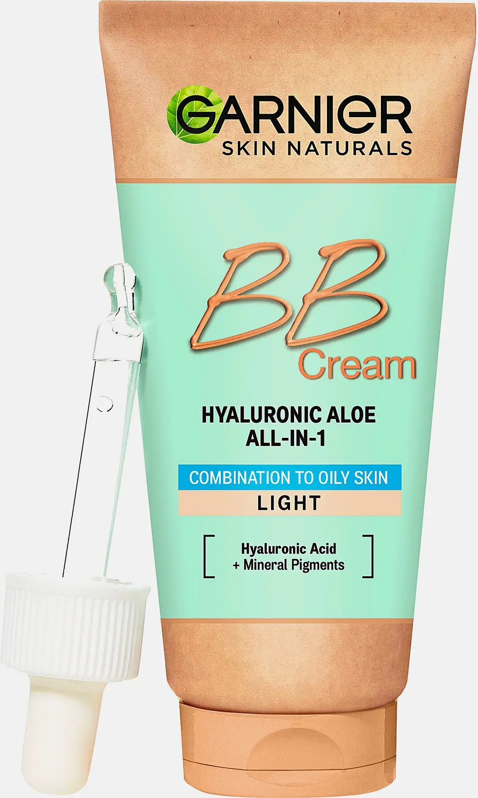 ВВ-крем для лица Garnier Гиалуроновый Алоэ-уход 5-в-1 для смешанной и жирной кожи с гиалуроновой кислотой алоэ вера и минеральными пигментами матирующий SPF 25 50мл
