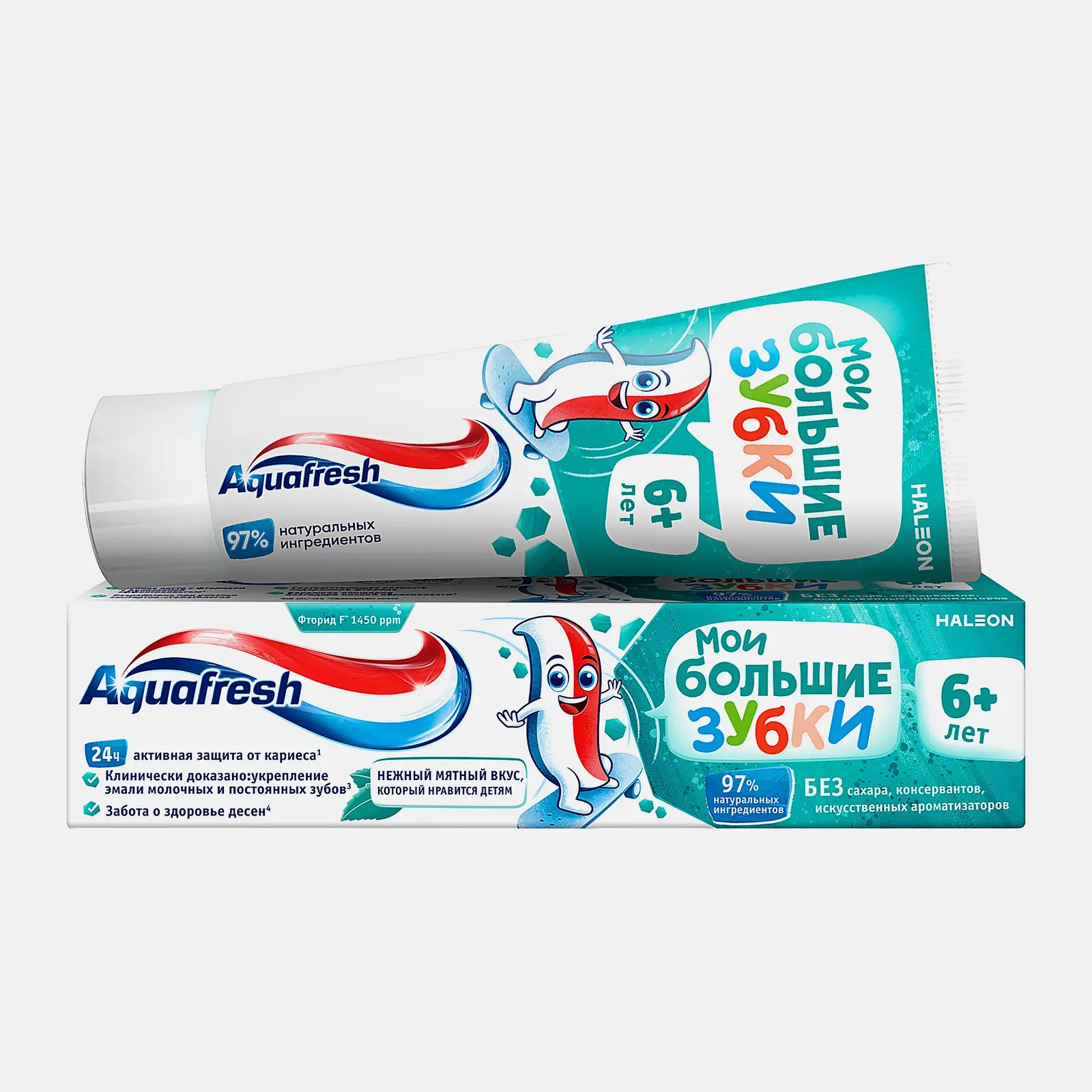 Зубная паста детская Aquafresh Мои большие зубки от 6 до 8 лет с фтором для укрепления зубов 50мл