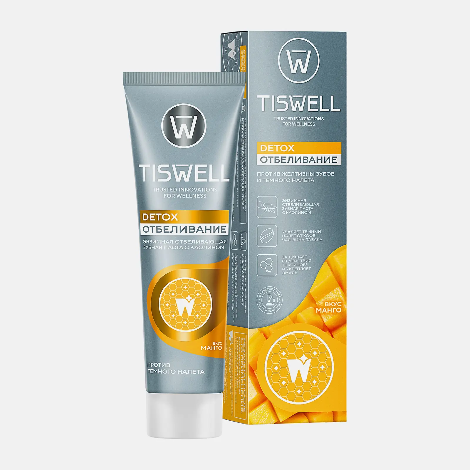 Зубная паста Tiswell Detox отбеливание Манго 110г