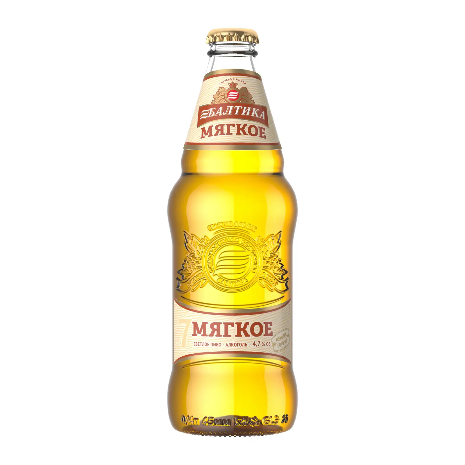 Изображение товара Пиво Балтика №7 мягкое светлое фильтрованное 4.7% 440 мл