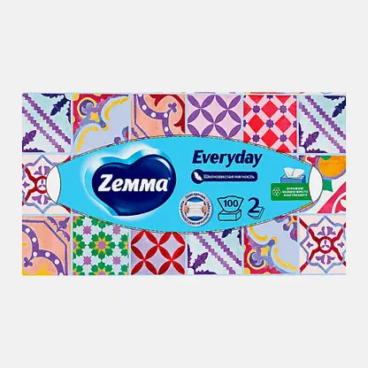 Салфетки бумажные Zewa Everyday 2 слоя 100шт в ассортименте
