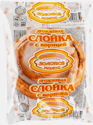 Слойка дрожжевая с корицей Золотой колос 75г