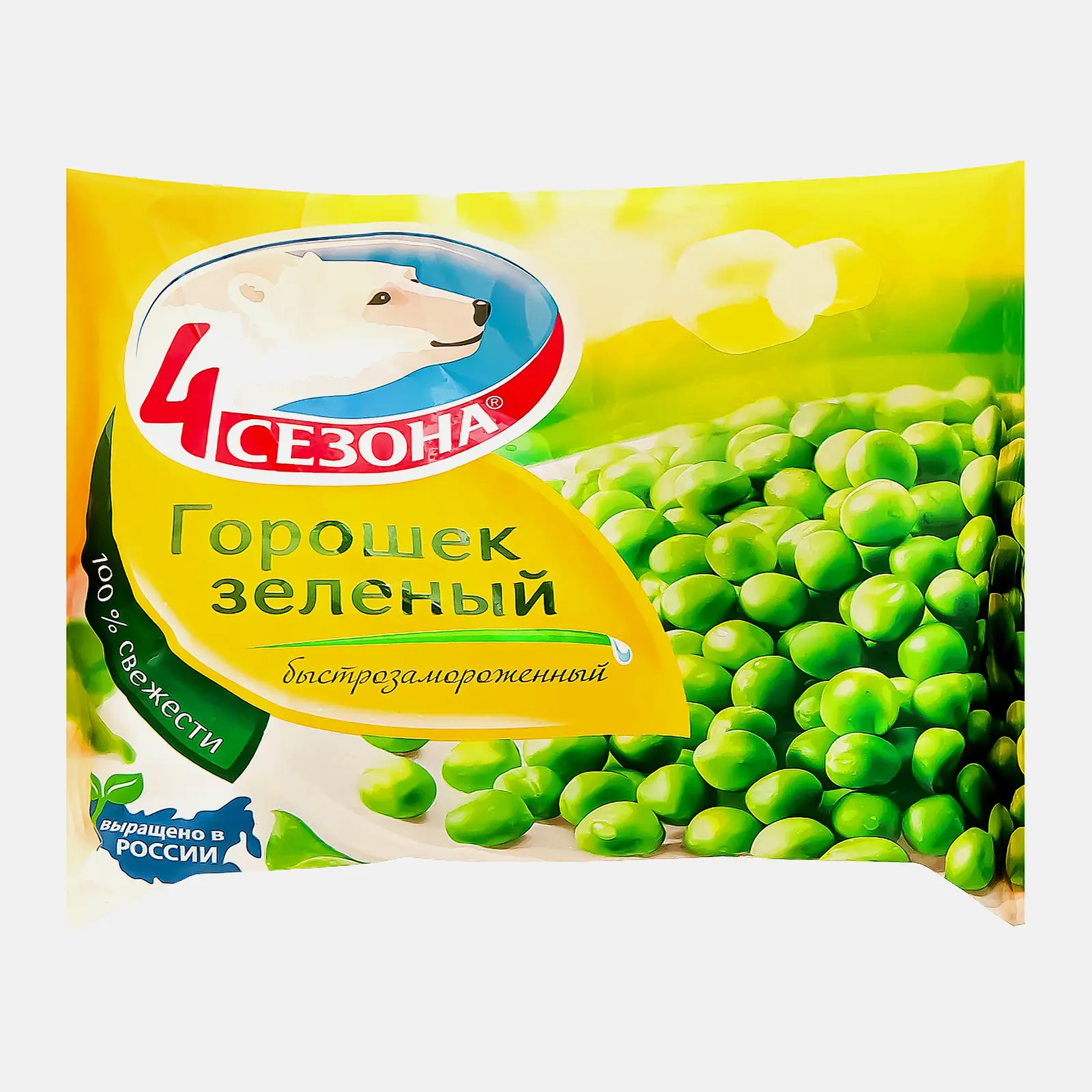 Изображение товара Горошек 4 Сезона зеленый быстрозамороженный 400г - полезный овощной продукт