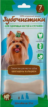 Лакомства для собак Зубочистики для чистки зубов с кальцием 60г