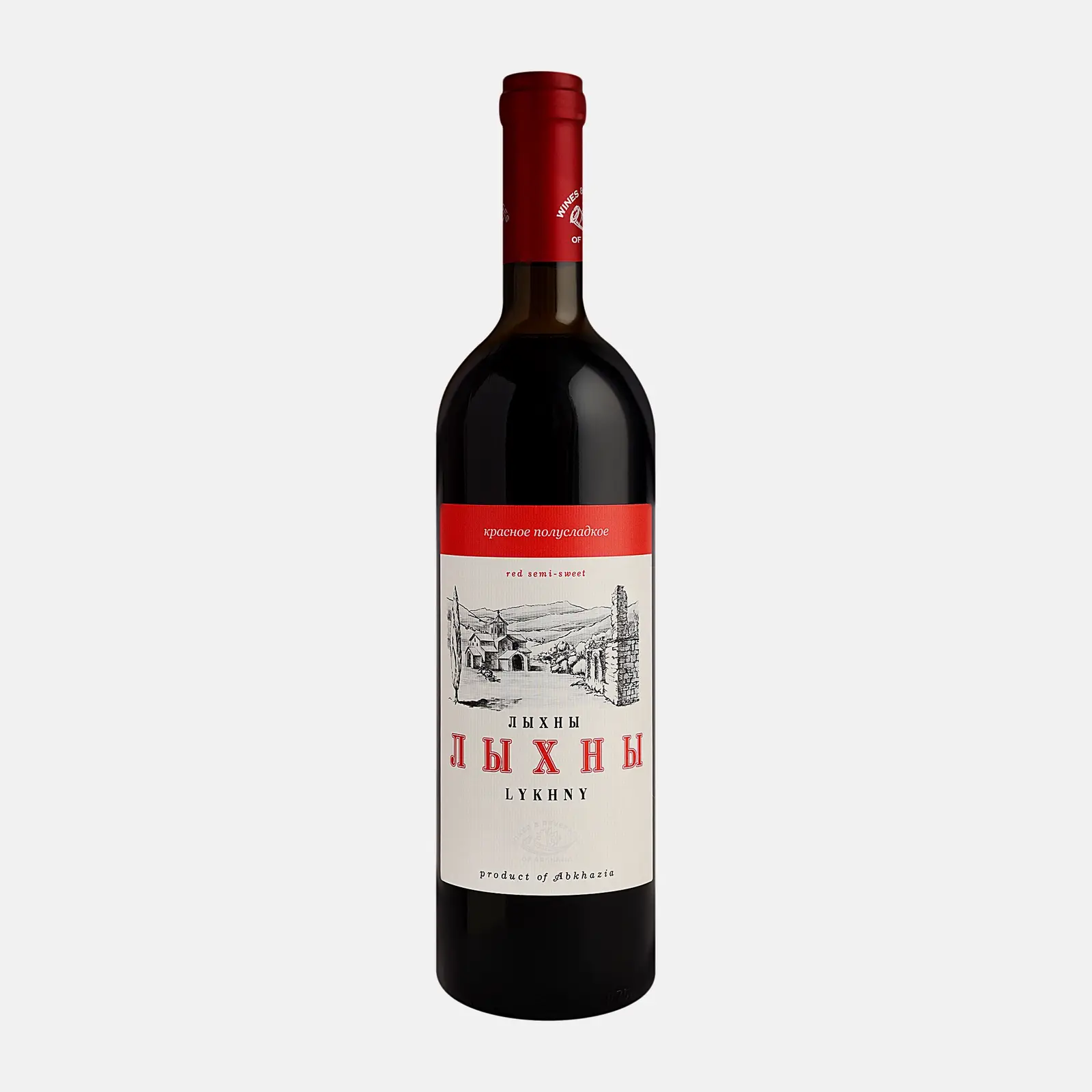 Изображение товара Вино Лыхны красное полусладкое 10% 750мл из Абхазии
