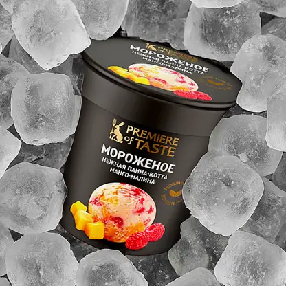 Мороженое Панна котта манго и малина Premiere of taste 8% 360г