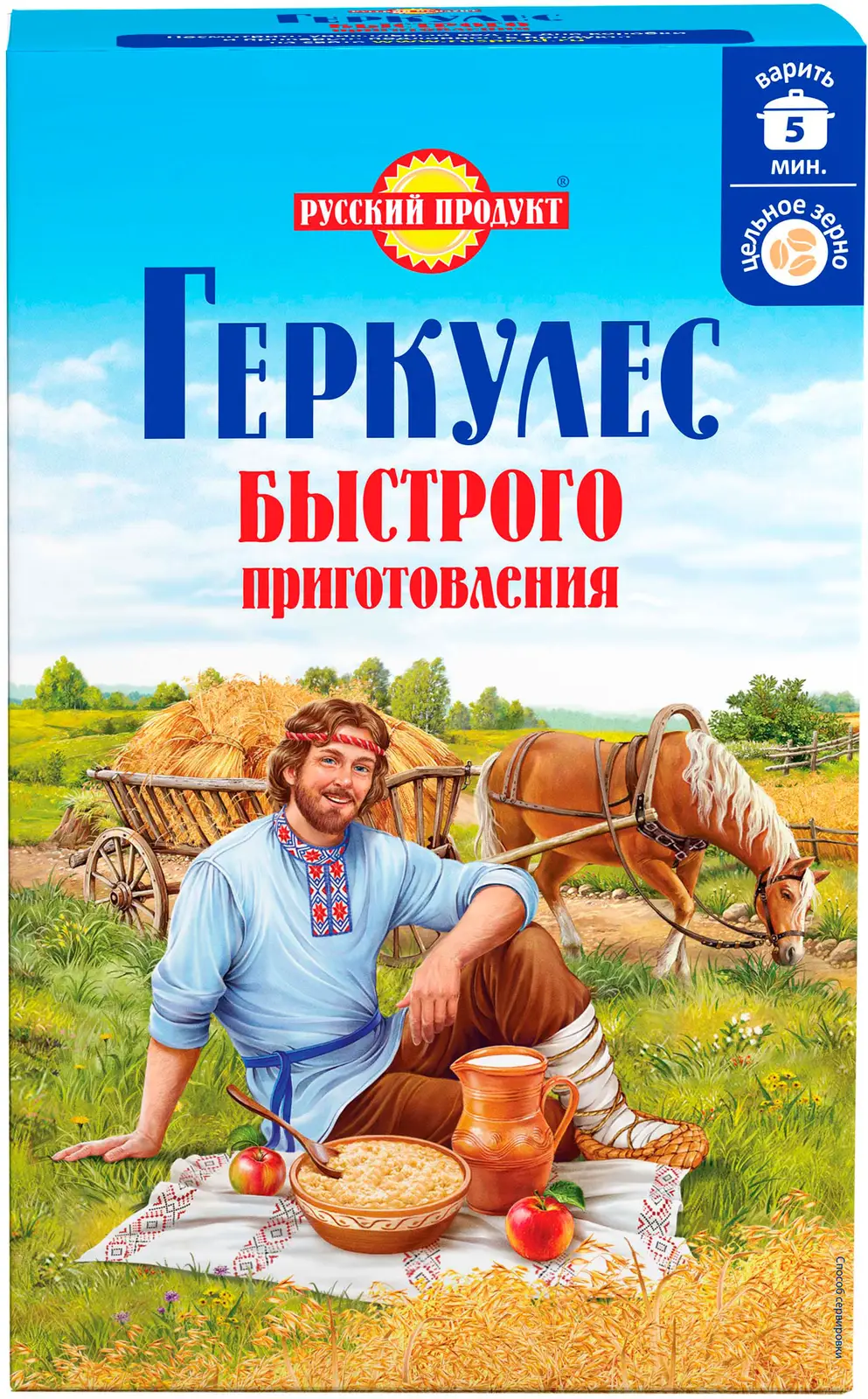 Изображение товара Хлопья Русский Продукт Геркулес быстрого приготовления 420г для здорового и быстрого завтрака