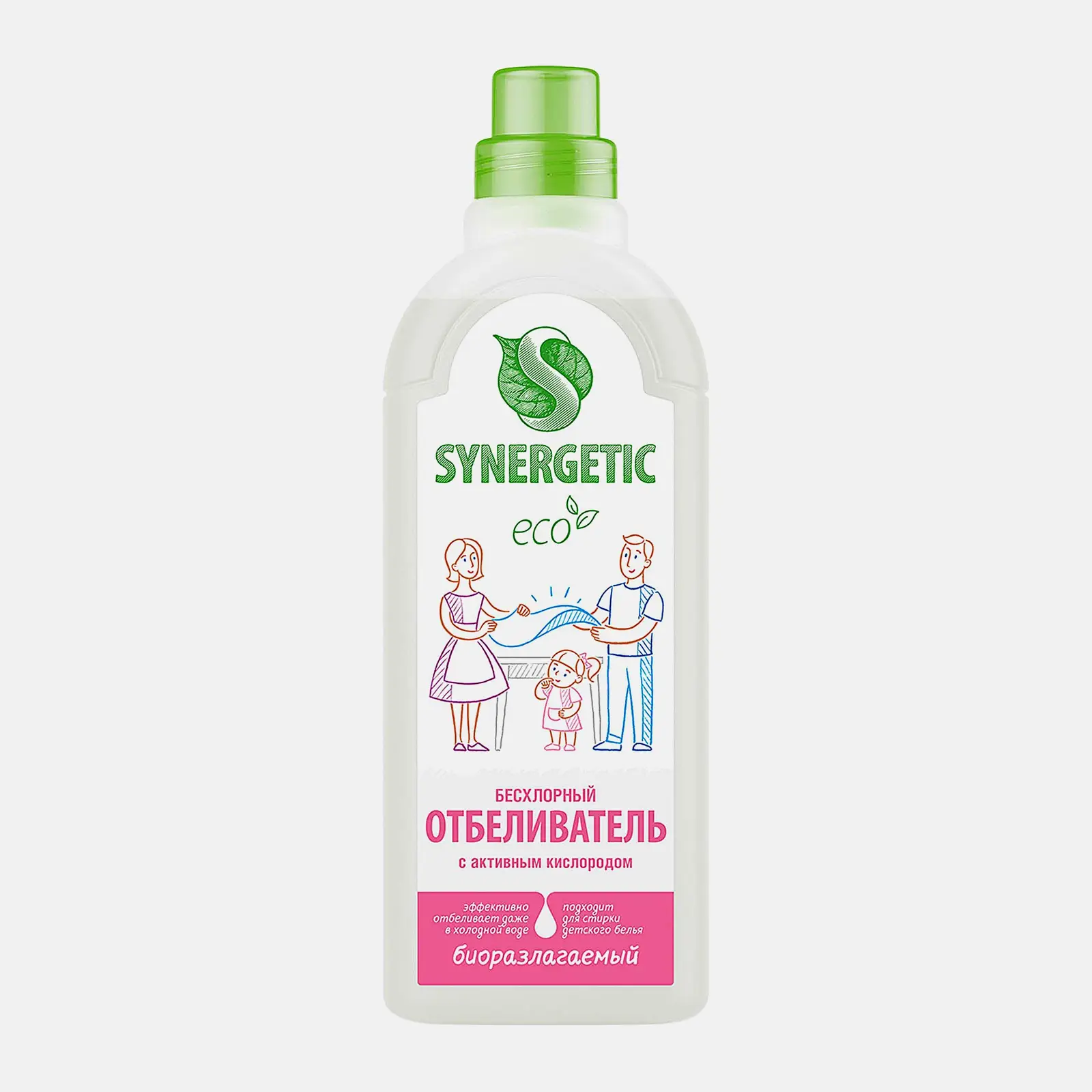 Изображение товара Отбеливатель Synergetic 1л без хлора активным кислородом для тканей