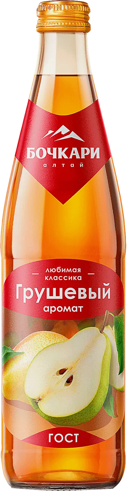 Изображение товара Грушевый газированный напиток Бочкари 450мл, натуральный вкус