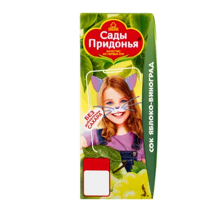 Изображение товара Сок Сады Придонья Яблоко-виноград 200мл