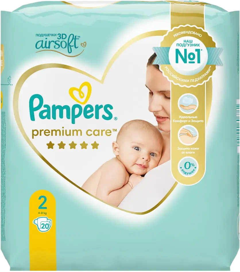 Подгузники Pampers Premium Care Mini р.2 4-8кг 20шт