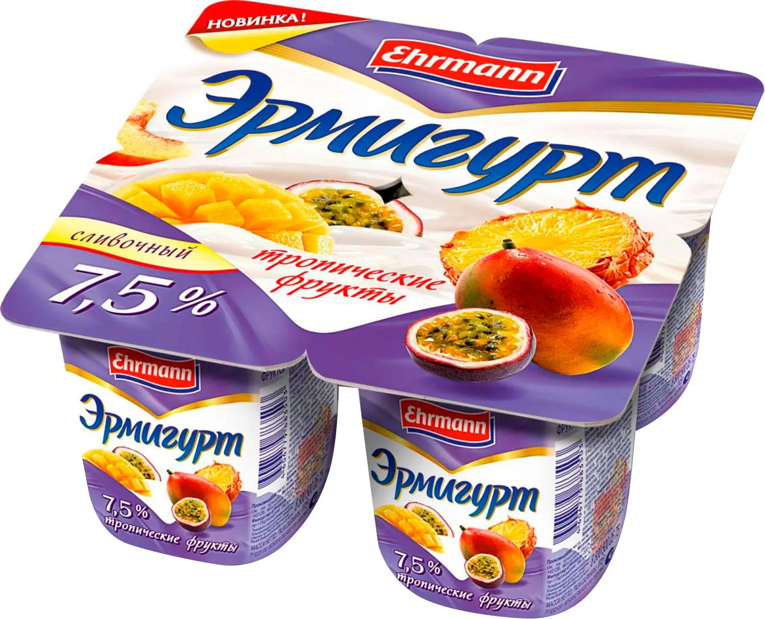 Продукт йогуртный Эрмигурт Тропические фрукты 7.5% 100г - Магнит-Продукты