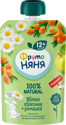 Пюре ФрутоНяня яблоко-облепиха-ромашка 90г
