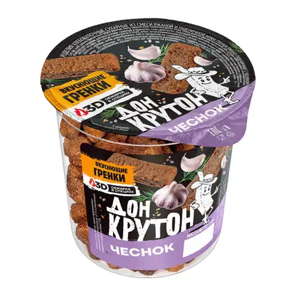 Изображение товара Гренки Дон Крутон ржаные с чесноком 130г