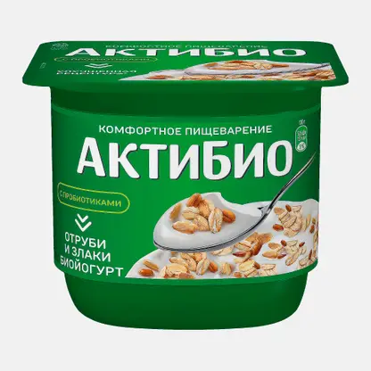 Биойогурт Актибио Отруби злаки 2.9% 130г
