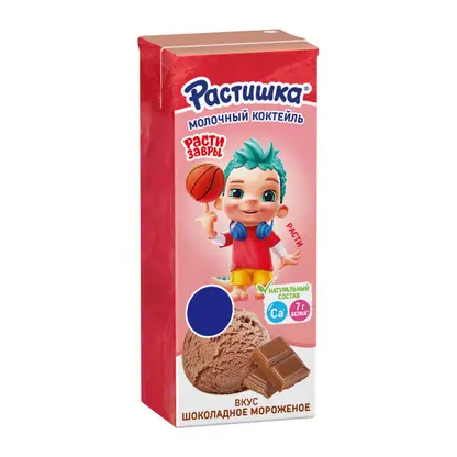 Изображение товара Молочный коктейль со вкусом шоколадного мороженого Растишка 2% 210г