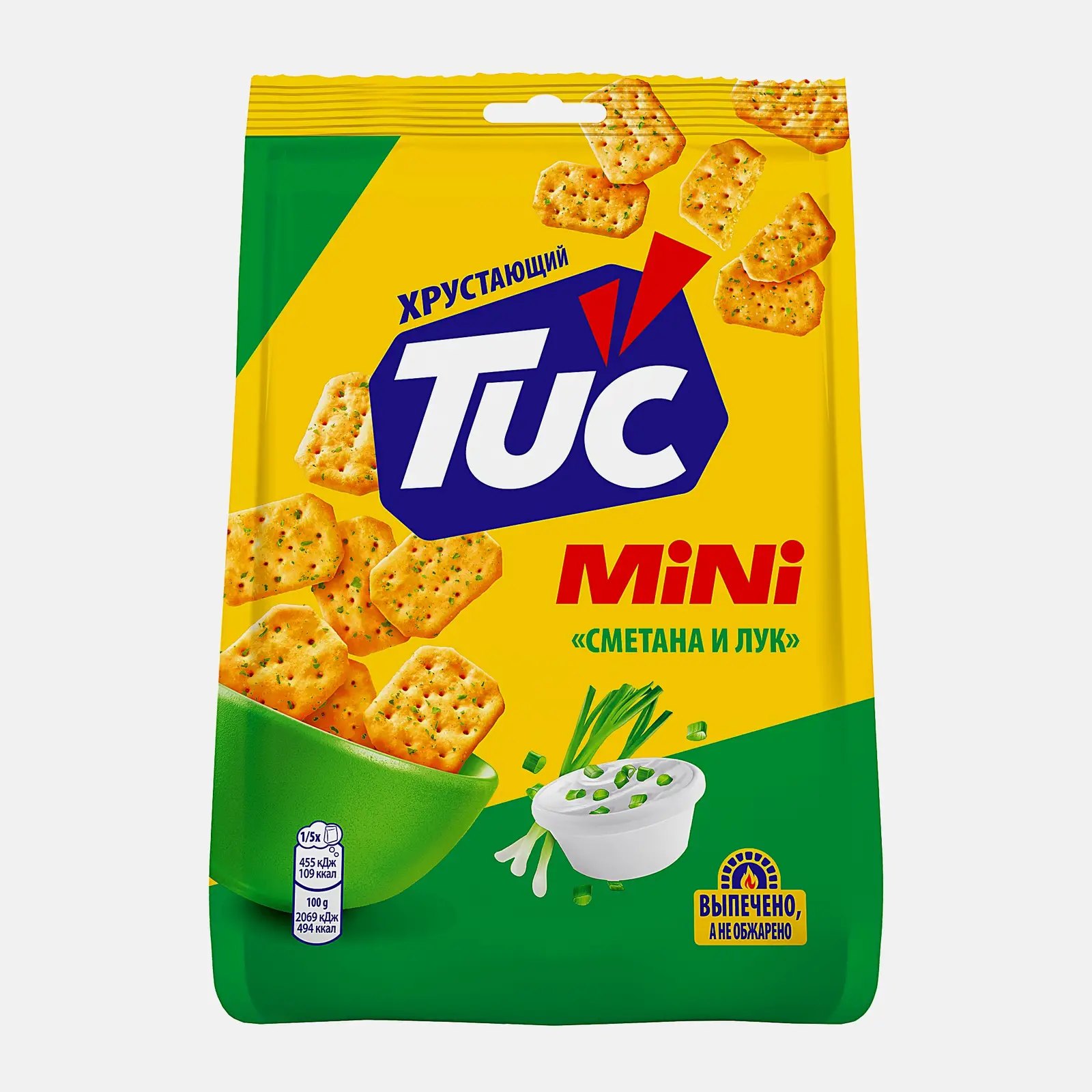 Изображение товара Мини-крекеры со вкусом сметаны и лука Tuc Mini 110г - легкий перекус