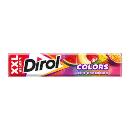 Изображение товара Жевательная резинка Dirol Colors XXL ассорти фруктовых вкусов 19г