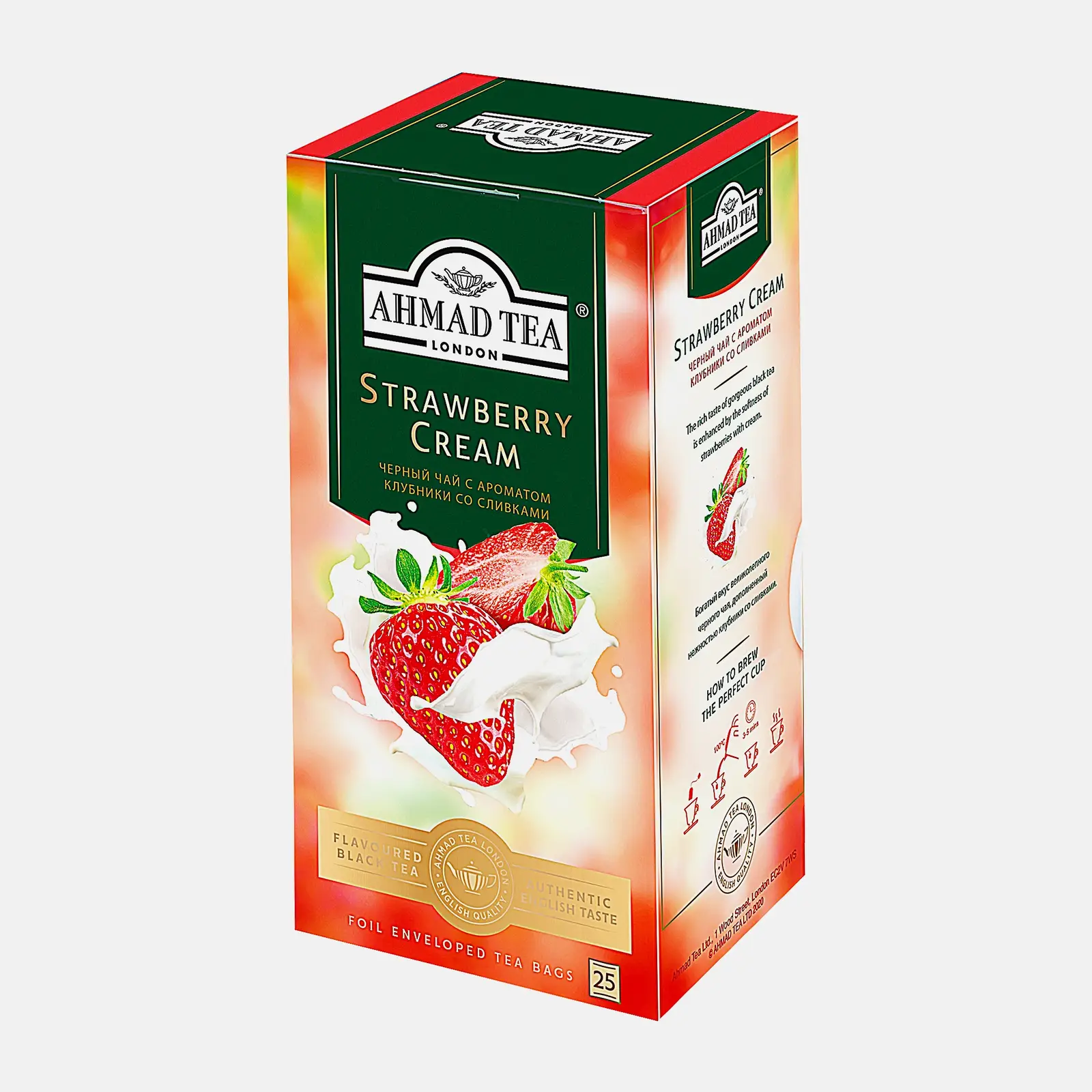 Чай черный Ahmad Tea клубника-сливки 25пак 37.5г