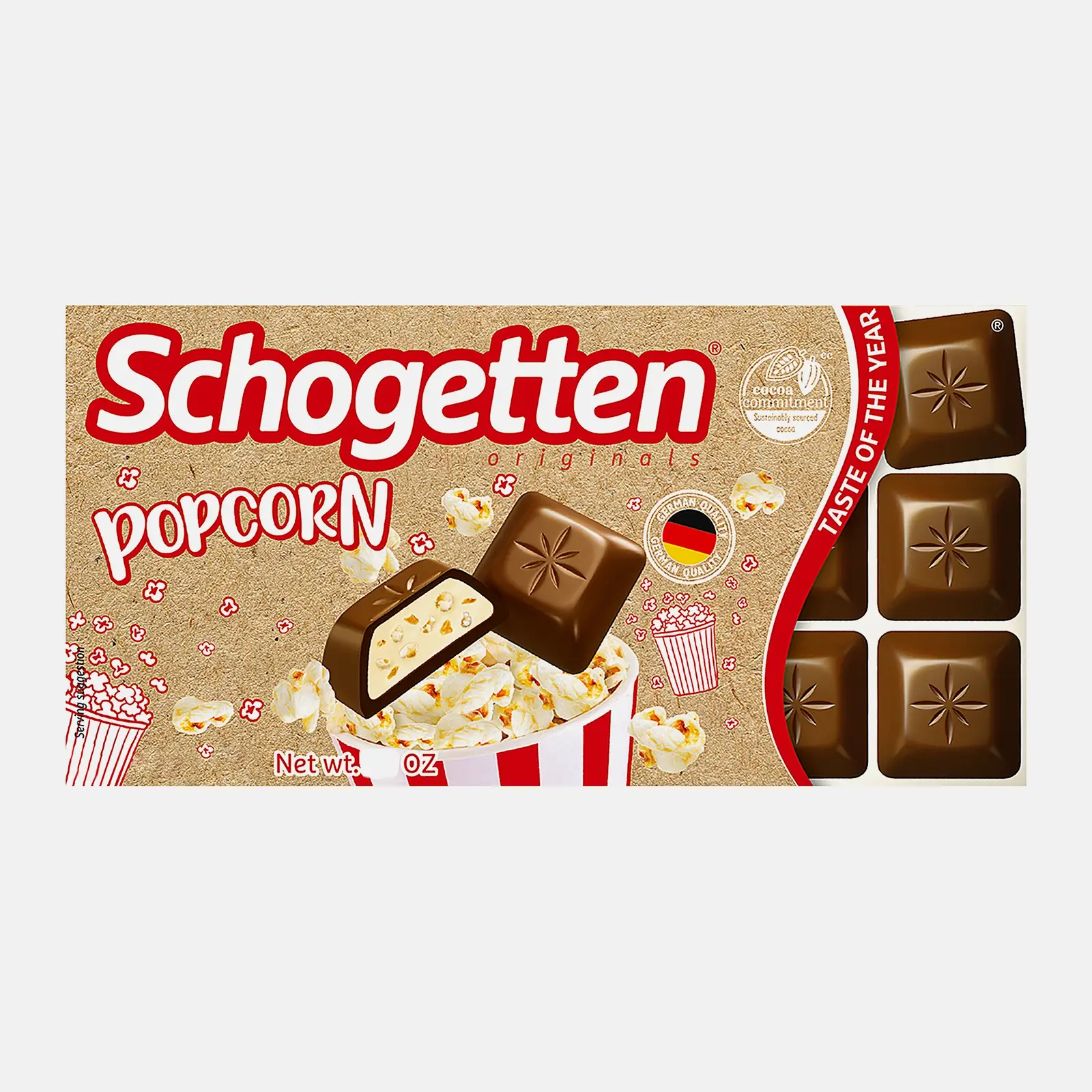 Шоколад молочный Popcorn Schogetten 100г