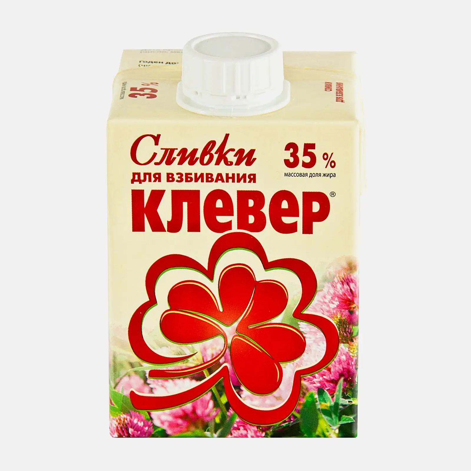 Сливки Клевер 35% для взбивания ультрапастеризованные 500г