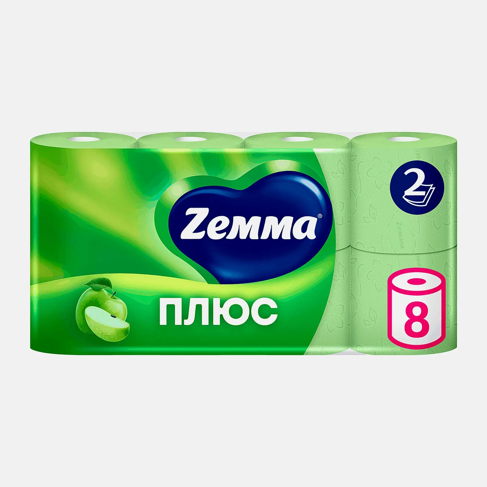 Туалетная бумага Zewa Плюс Яблоко 2 слоя 8 рулонов в ассортименте