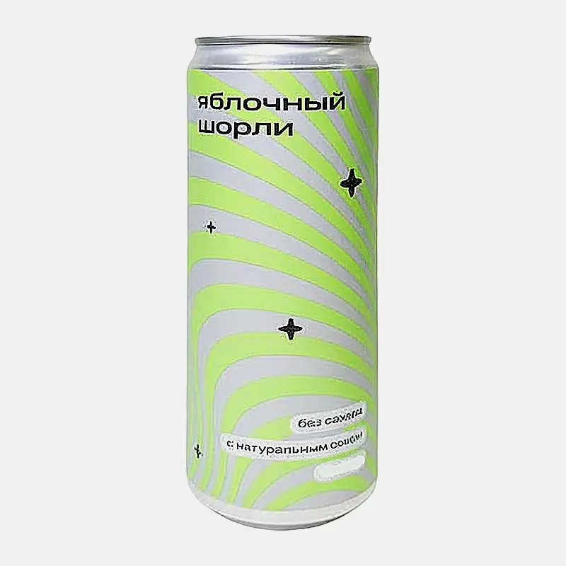 Изображение товара Яблочный газированный напиток Заряд 330 мл с натуральным соком и ароматизатором