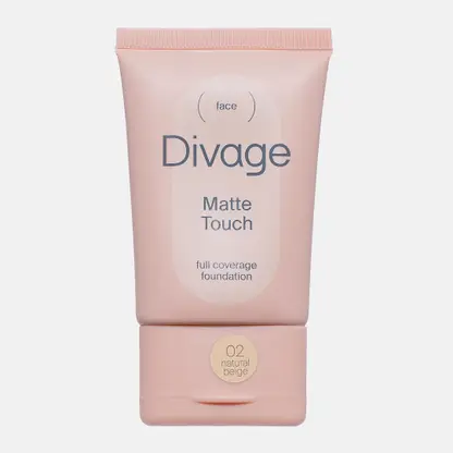 Тональный крем для лица тон 02 Натуральный бежевый Divage Matte Touch Foundation