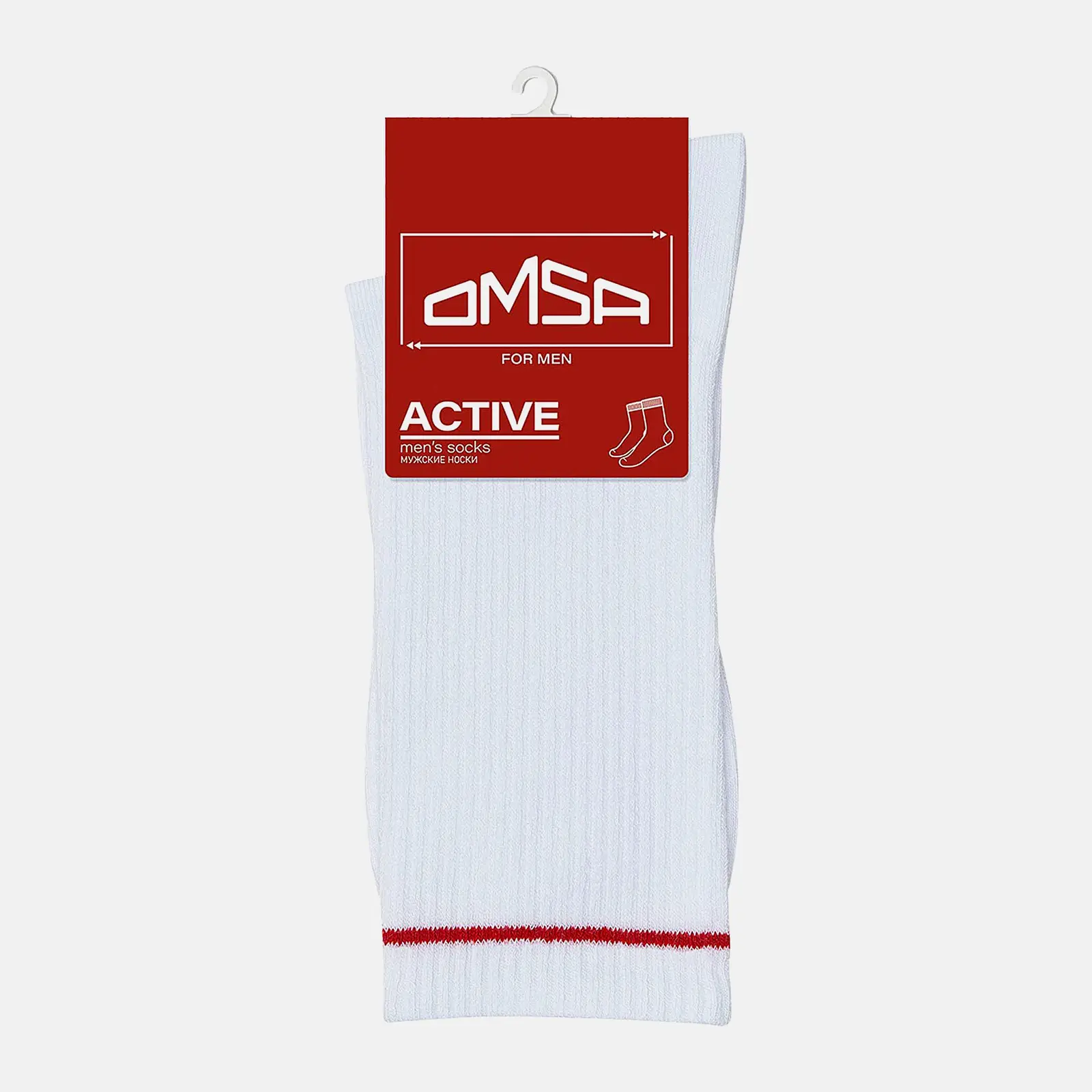 Мужские носки белые р.39-41 Omsa Active 115