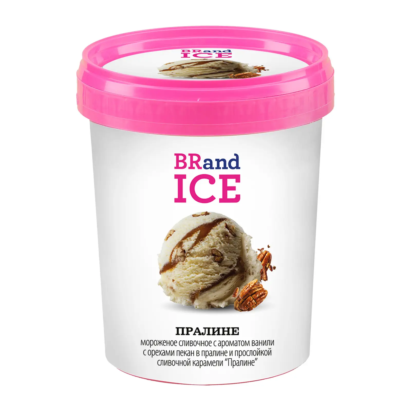Изображение товара Мороженое BRandICE Пралине 600 г с орехами пекан и карамелью