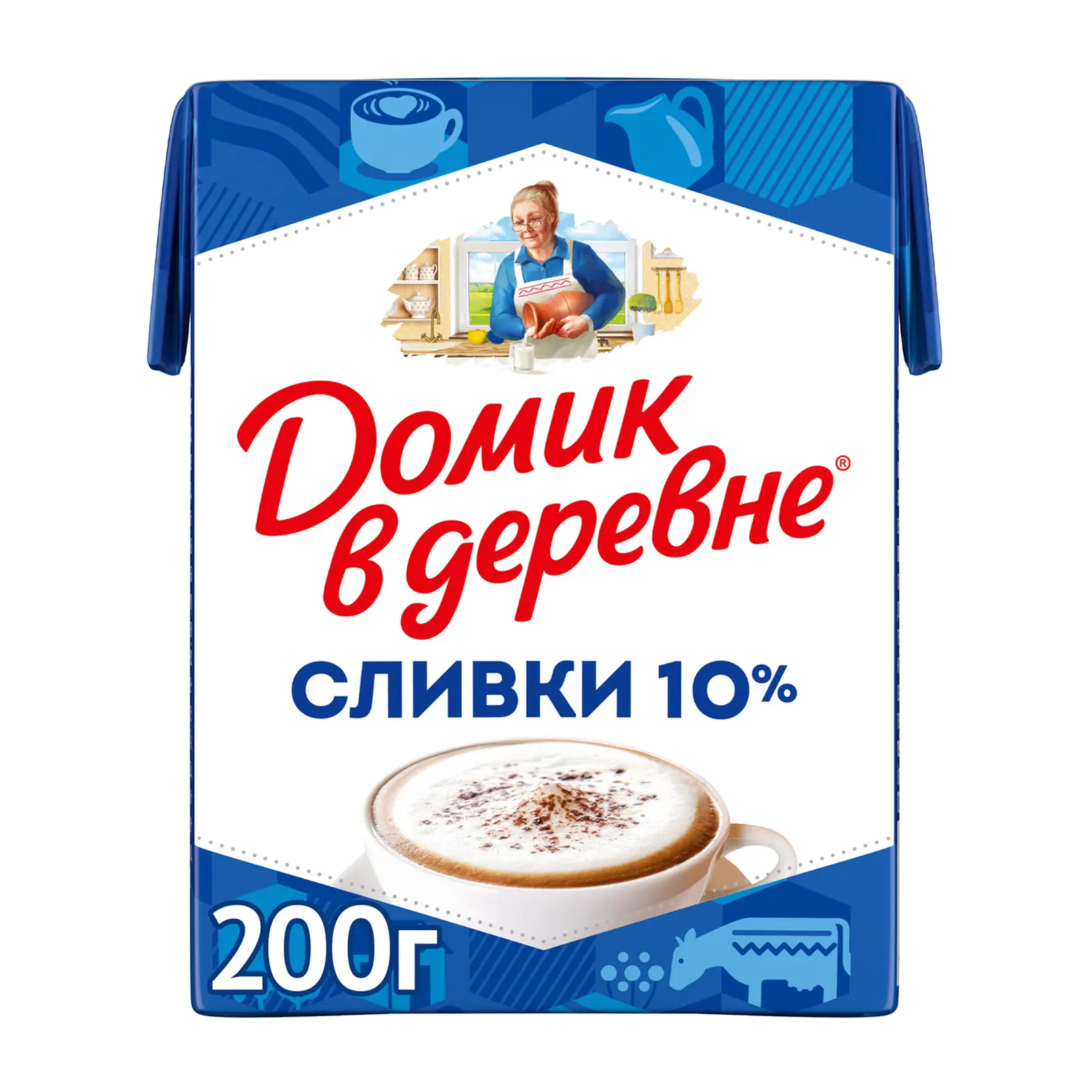 Изображение товара Сливки Домик в деревне 10% стерилизованные 200мл