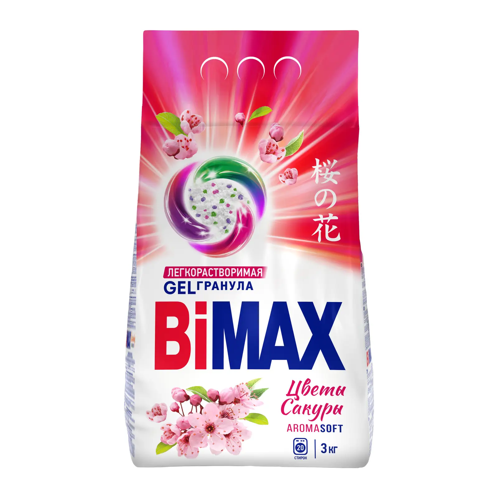 Изображение товара Стиральный порошок Bimax Цветы сакуры 3 кг для автоматической стирки
