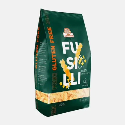 Макароны из кукурузы и риса Fusilli спиральки без глютена Здоровей 300г