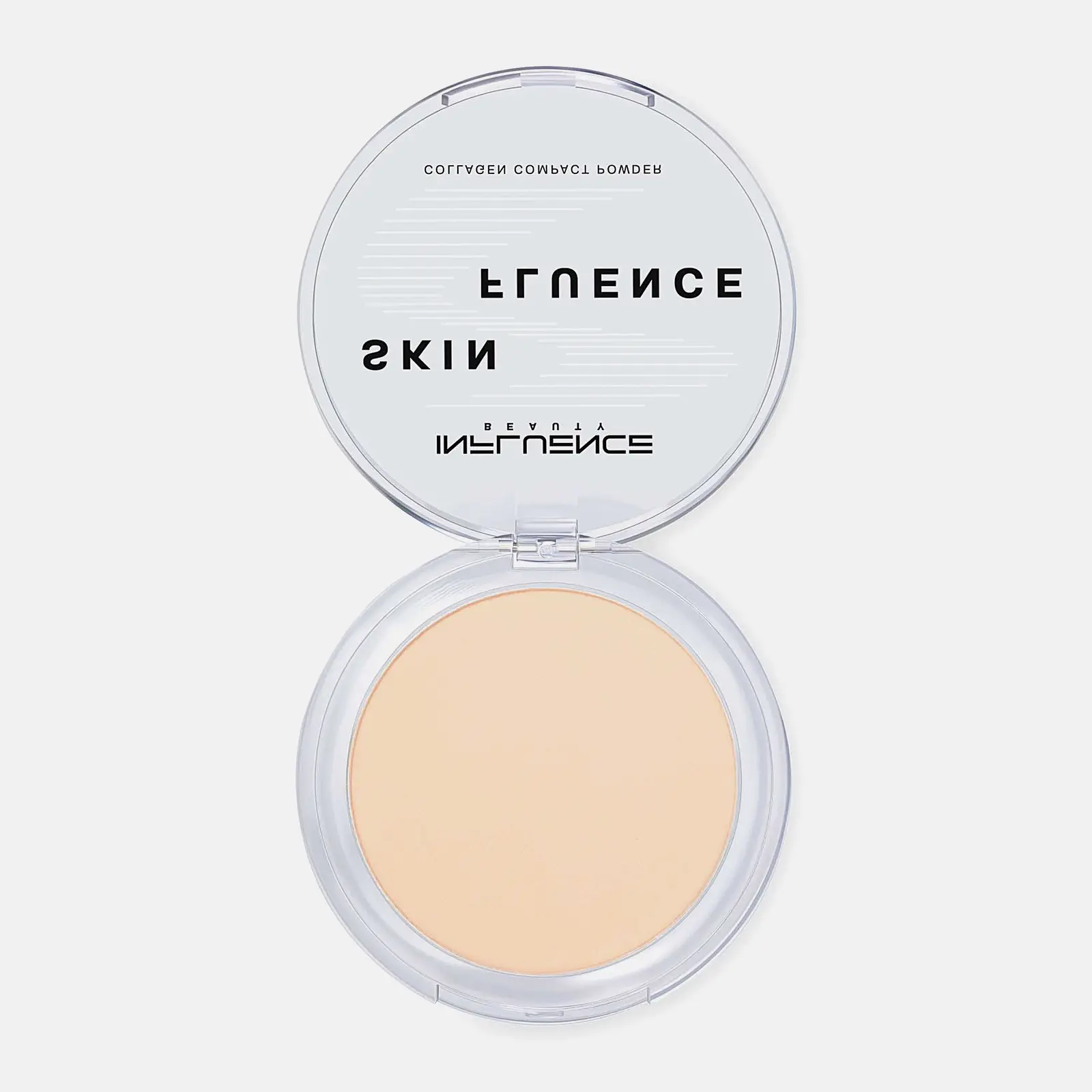 Компактная пудра для лица с коллагеном тон 02 Бежевый Influence Beauty Skinfluence