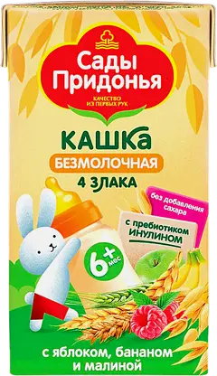 Каша Сады Придонья 4 злака яблоко-банан-малина с 6 месяцев 125г