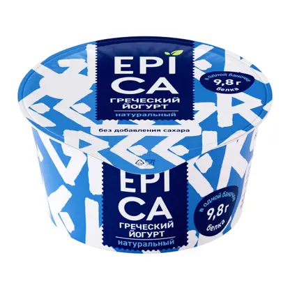 Изображение товара Греческий Йогурт Epica 2.5% 130г натуральный продукт для здорового питания