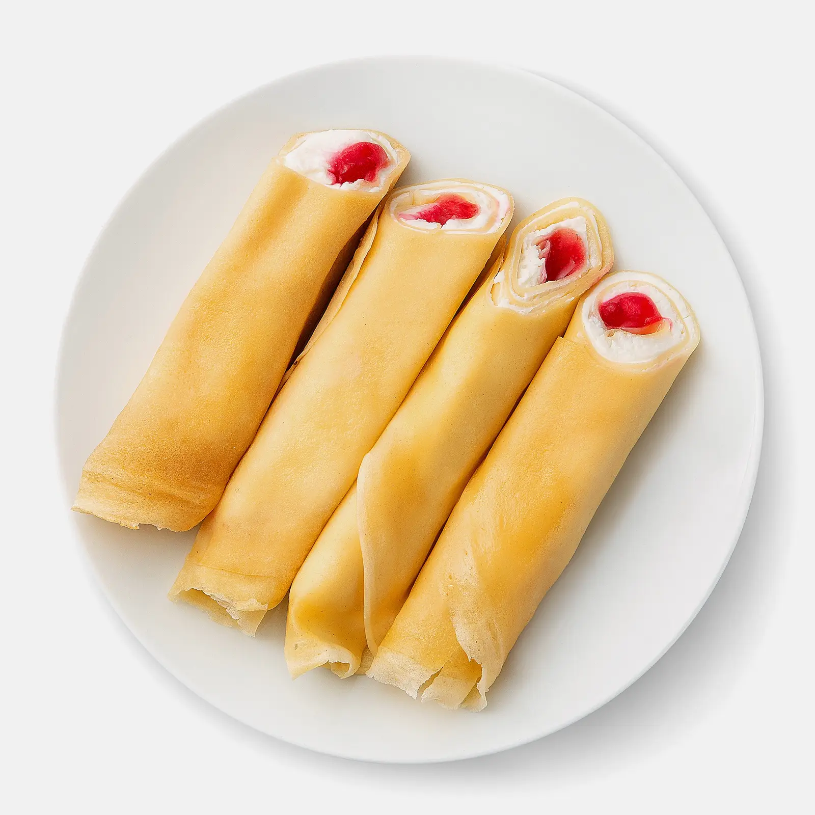 Изображение товара Налистники с творогом и клубникой 4 шт 200 г Братья Караваевы вкусный десерт