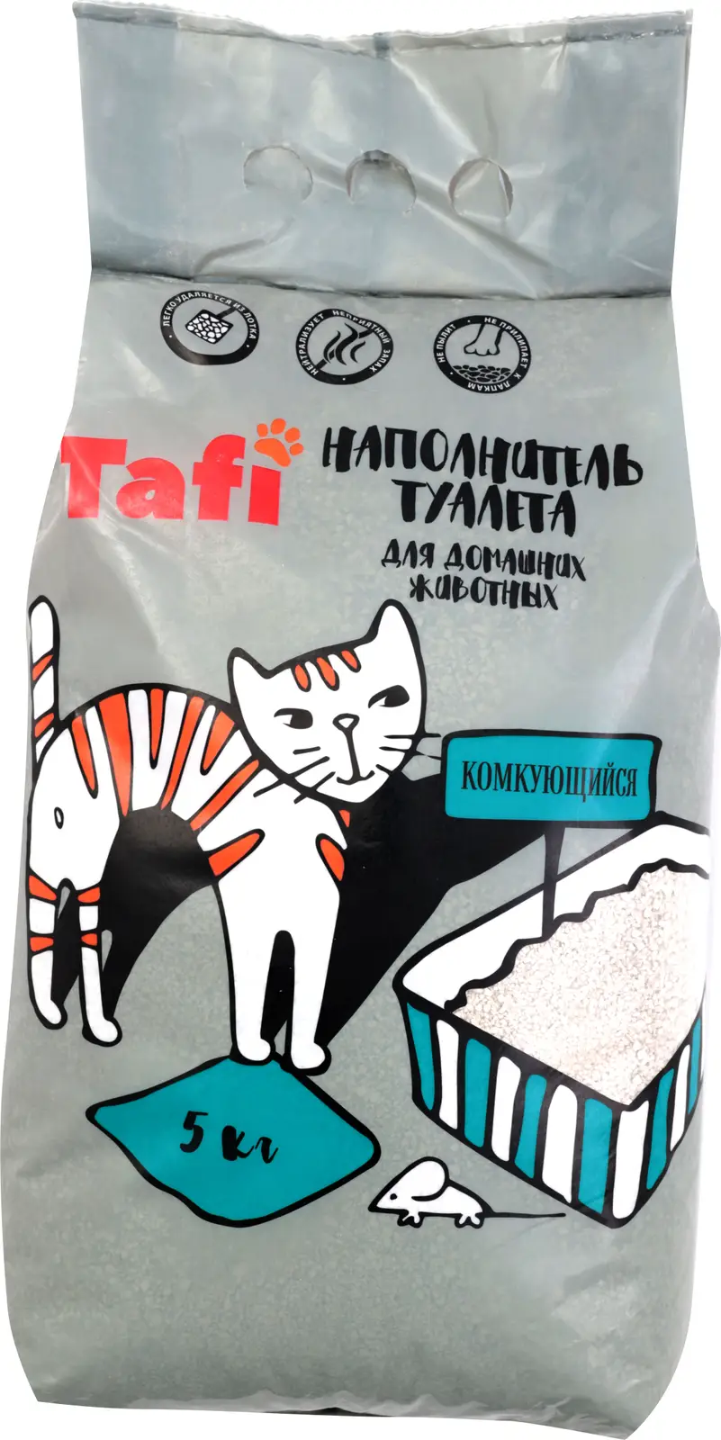 Наполнитель Tafi комкующийся для домашних животных 5кг - Магнит-Продукты