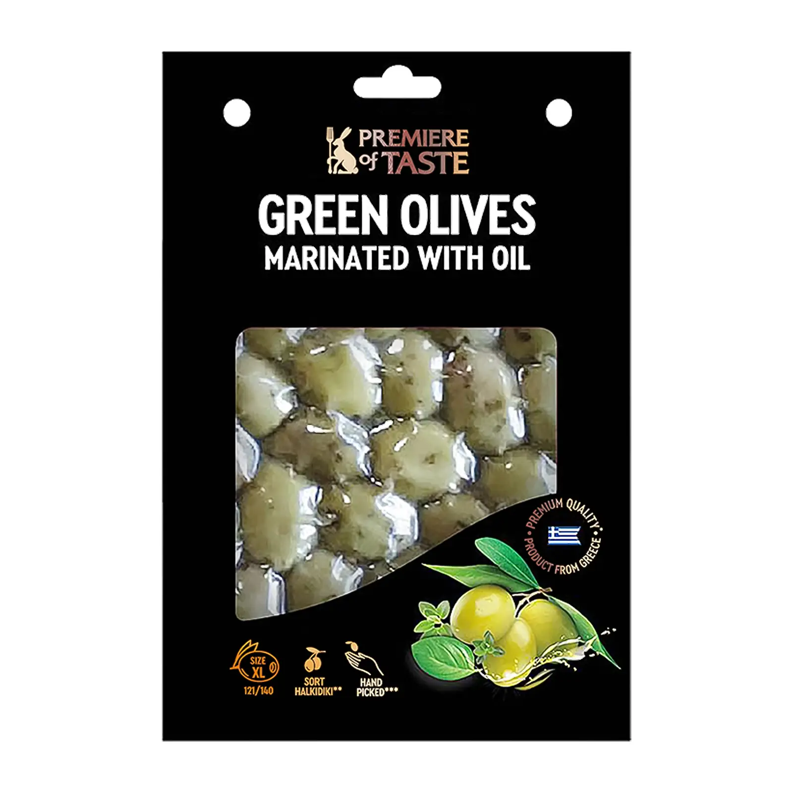 Изображение товара Зеленые оливки фаршированные травами Premiere of Taste 150г