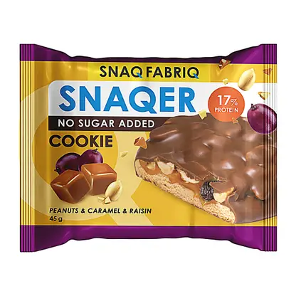 Изображение товара Печенье Snaq Fabriq глазированное Арахис изюм и карамель 45г