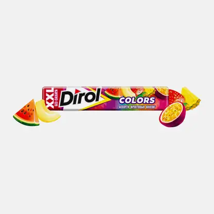 Жевательная резинка Dirol Colors XXL ассорти фруктовых вкусов 19г