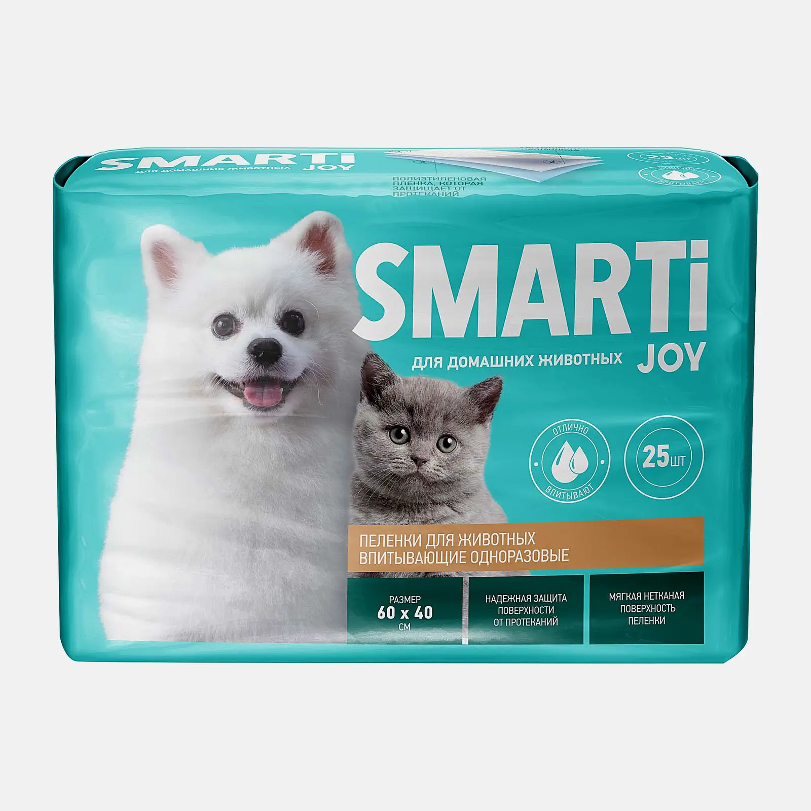 Пеленки для животных Smarti Joy 60*40см 25шт Пеленки для животных Smarti Joy 60*40см 25шт