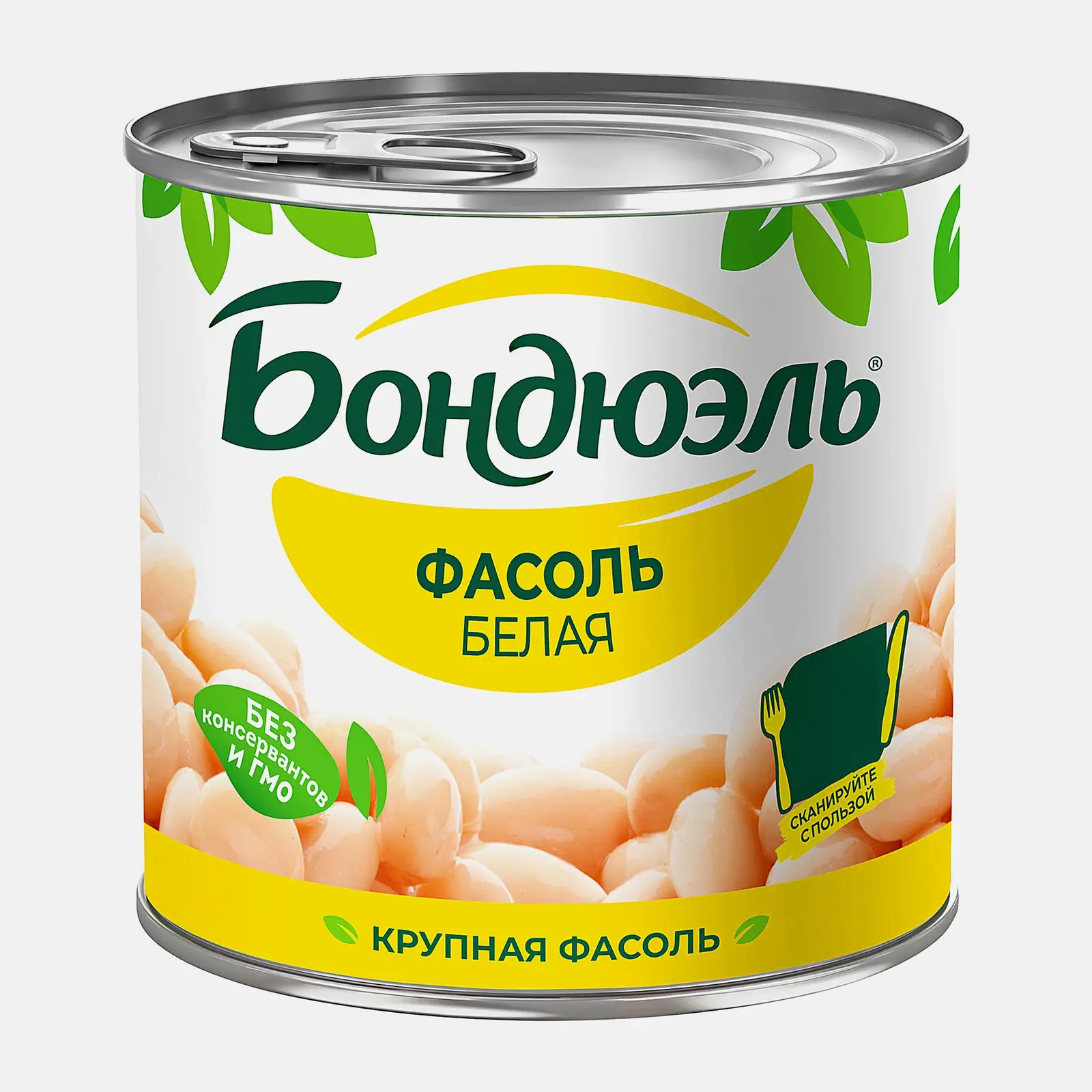 Изображение товара Консервированная белая фасоль Bonduelle 400г для салатов и гарниров