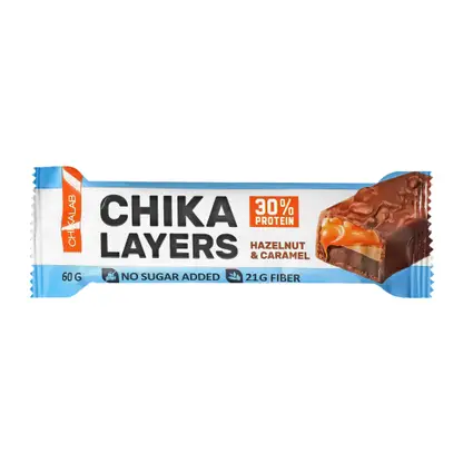 Изображение товара Батончик глазированный Chikalab со вкусом Лесной орех с карамелью 60г