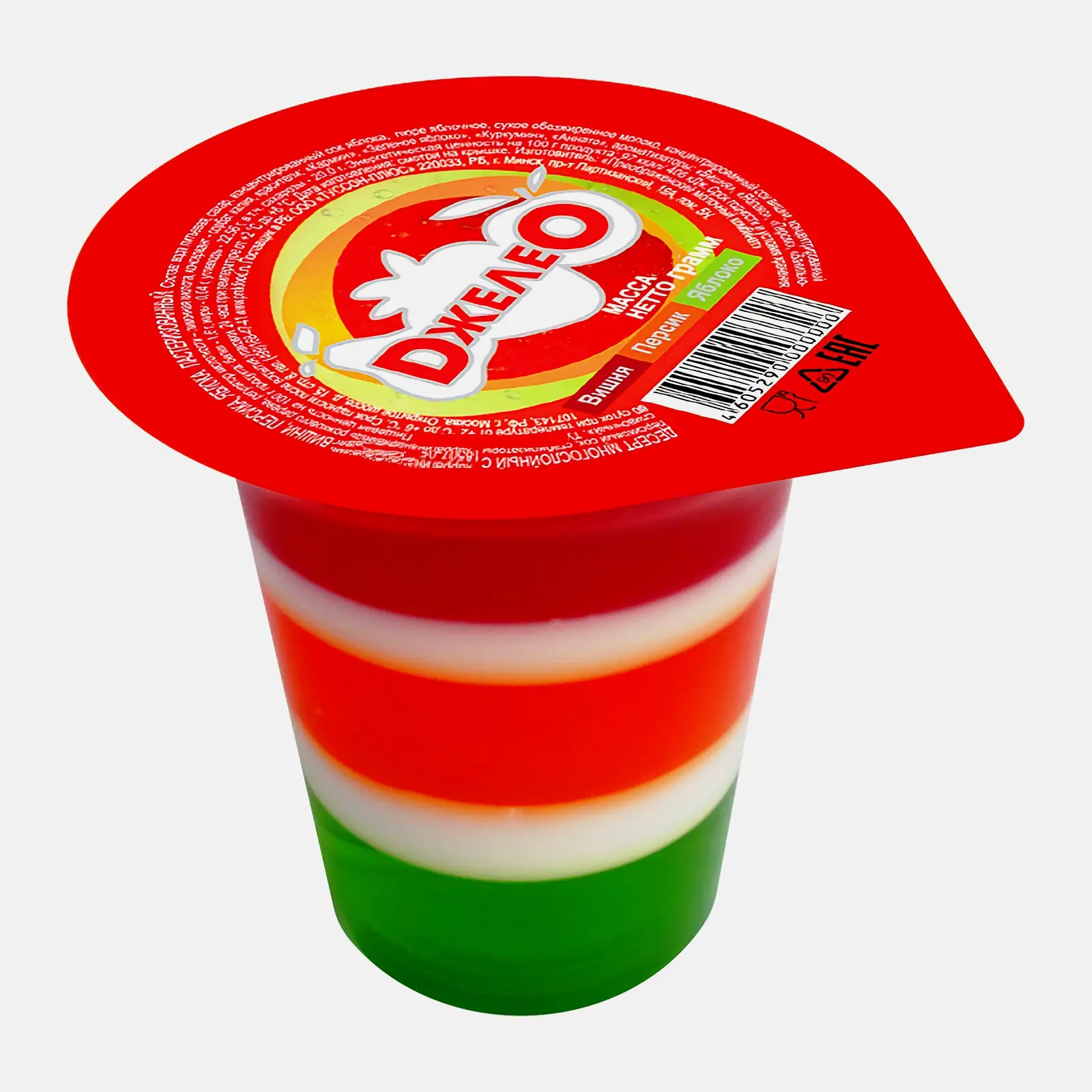 Десерт со вкусом вишня-персик-яблоко Джелео 150г Десерт со вкусом вишня-персик-яблоко Джелео 150г