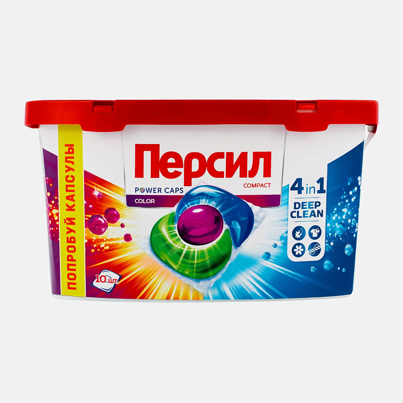 Изображение товара Капсулы для стирки Персил Пауэр Колор 4в1 для цветного белья 10 шт