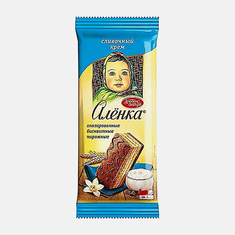 Изображение товара Пирожное бисквитное со сливочным кремом Аленка 150 г вкусное классическое десертное изделие