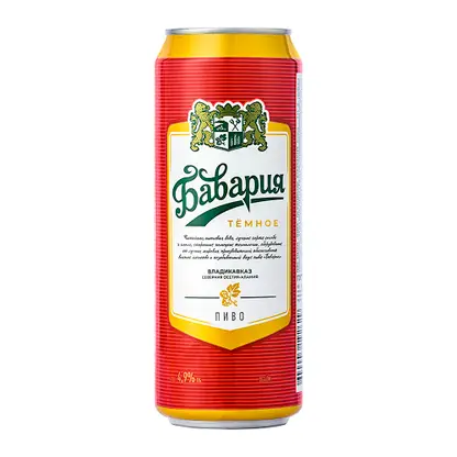 Пиво Бавария Темное фильтрованное пастеризованное 4.5% 450мл