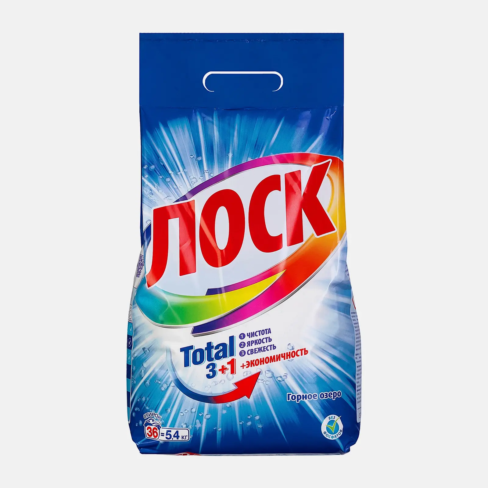 Стиральный порошок Лоск Горное озеро для белого белья 5.4кг